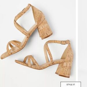 Ann Taylor Cork Block Heel Sandals